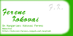 ferenc kokovai business card